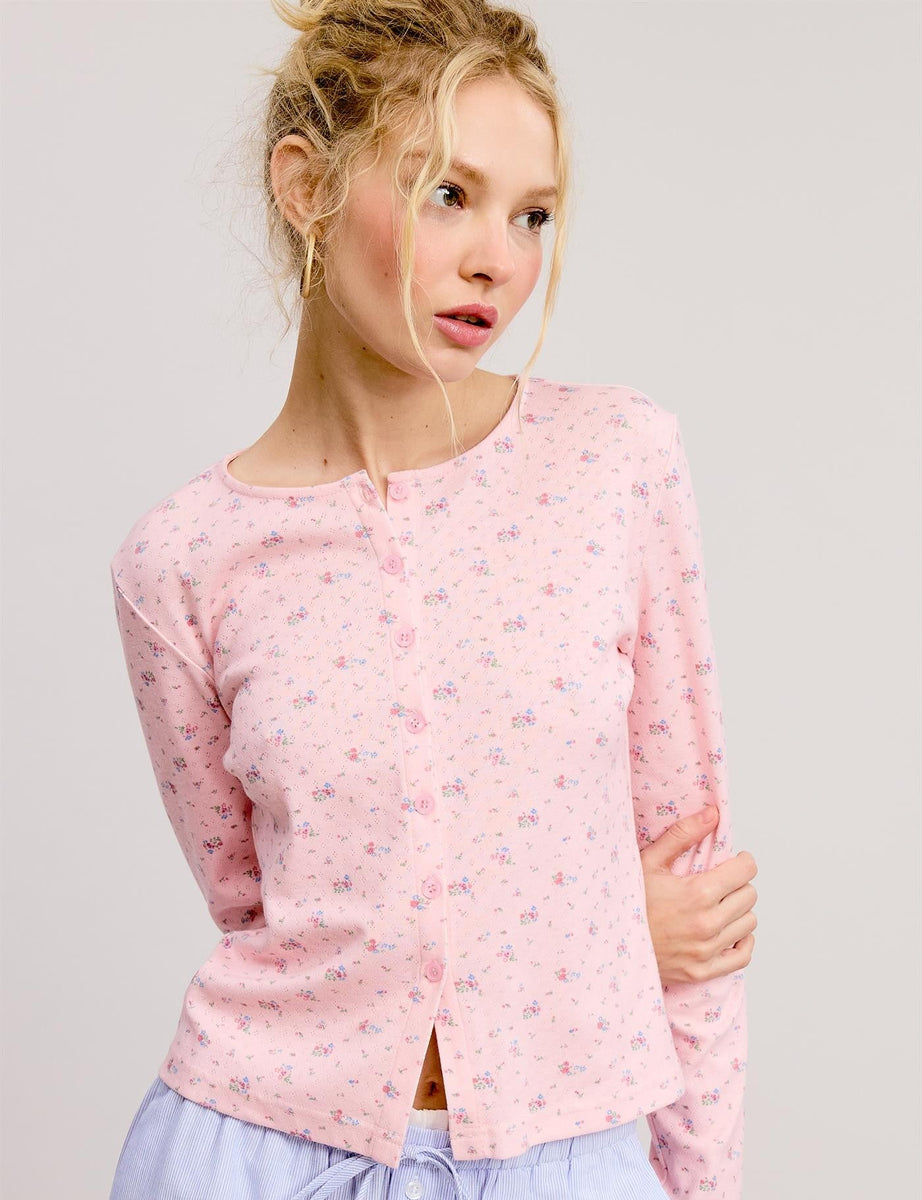 売れ筋商品|||シスタージュン シャツ レディース トップス FOXGLOVE JACQUARD  - Blouse - pink Foxglove Jacquard Top – Sister Jane
