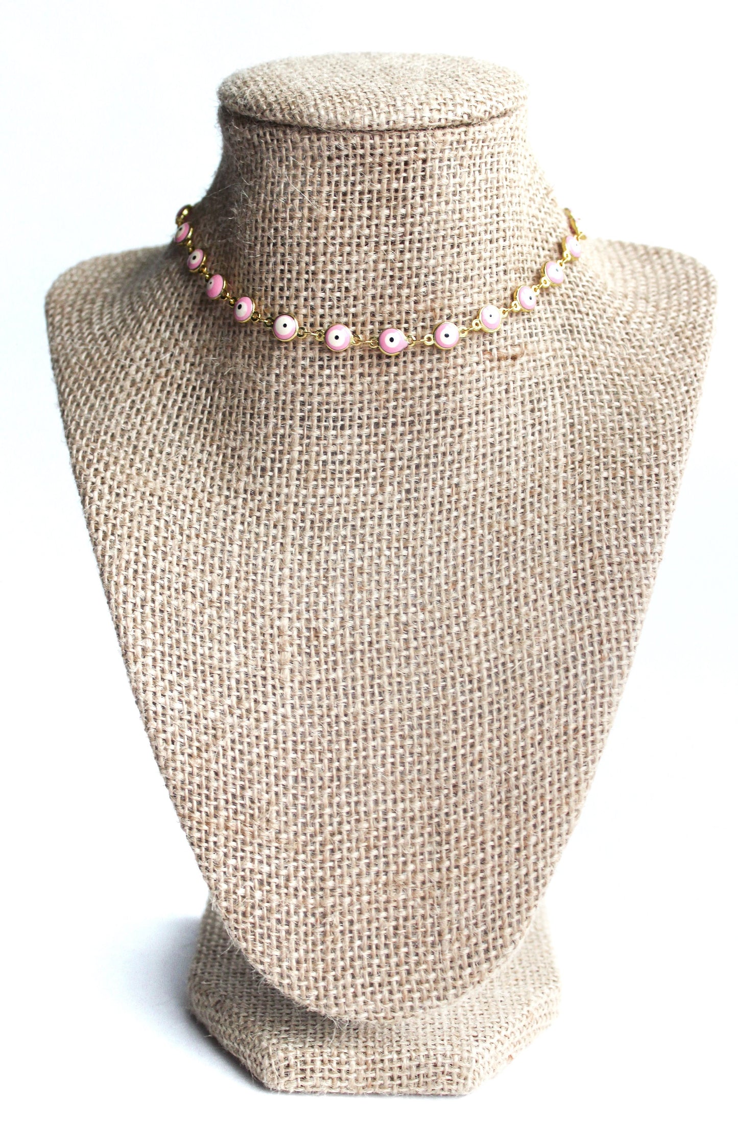 Pink Evil Eye Necklace