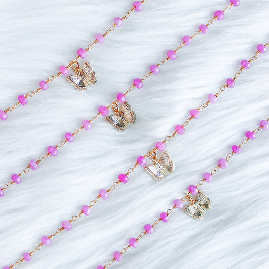 Pink Flutter Necklace