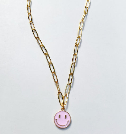 Light Pink Smiley Necklace
